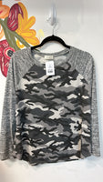 Riah Gray Camo Top, XL