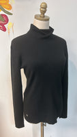 Lauren Ralph Lauren Black Turtleneck Ribbed Sweater, XL