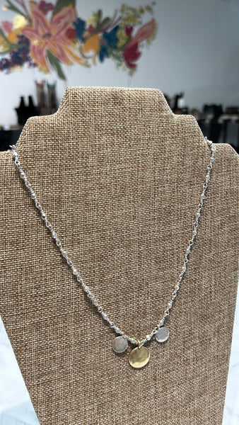 Lucky Brand Silver/Gold Necklace, 18"