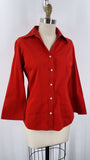 Talbots Red Button Front Top, M