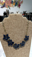 Gold/Blue Necklace, 16"-18"