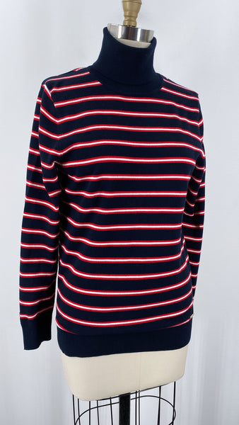 Tommy Hilfiger Blue/Red Turtleneck Sweater, M