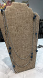 Silver/Blue Necklace, 38"