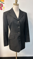 Lauren Ralph Lauren Charcoal Wool Pinstripe Blazer Jacket, 8