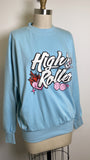 New Skinny Dip London Blue "High Roller" Oversized Sweatshirt, XS