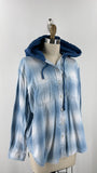 American Eagle Blue Hooded Button Front Top, M