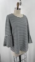 Alfani Black/White Stripe Top, M