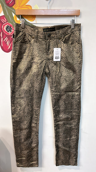 Rock & Republic Snake Print Jeans, 8