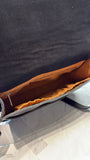 Patricia Nash Black Leather Flap Crossbody Bag, 11.5"x9"