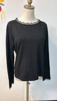 Judith Hart Black Silk Blend Top, L Petite