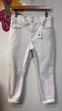 Lucky Brand White 25" Inseam Ava Mid Rise Crop Jeans, 10