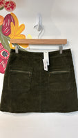 New Mi Ami Olive Green Corduroy Skirt, L