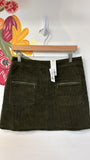 New Mi Ami Olive Green Corduroy Skirt, L