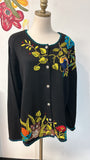 In the Dream Garden Black Cardigan, 1X