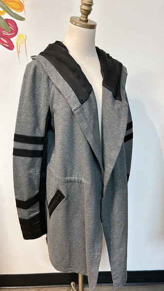 Blanc Noir Gray/Black Open Front Jacket, L