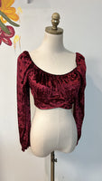 Altar'd State Burgundy Velvet Top, M