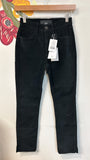 New 3x1 Black Velvet Higher Ground Mini Split Jeans, 24 (00)