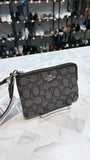 Coach Black Signature Nylon Wristlet, 6"x4"