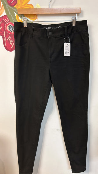 Maurices Black Mid Rise Jeans, 14W Long