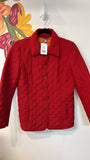 J. Jill Red Quilted Jacket, XS