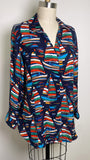 Soft Surroundings Blue Sailboat Print Top, L Petite