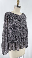 1.State Black Floral Top, L