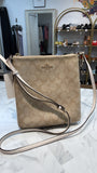 Coach Tan Crossbody Bag, 8"x9"