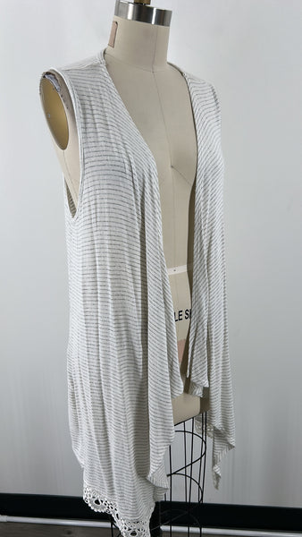 Cato White Stripe Cardigan, L