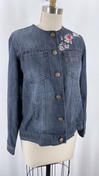 Hannah Black Denim Jacket, M