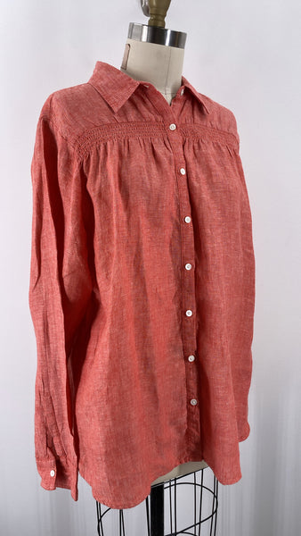 Lands End Red Linen Top, 16/18W