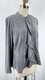 Alfani Gray Faux Suede Jacket, M