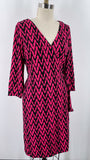 New Felicity & Coco Pink/Black Wrap Dress, L