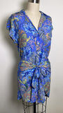 New Olivaceous Blue Vera Tie Shirt Dress, S