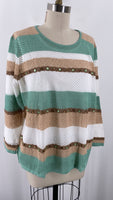 New Alfred Dunner Green/Brown Top, XL