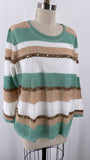 New Alfred Dunner Green/Brown Top, XL