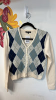 Love Tree Argyle Cardigan, S