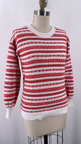 Loft Red/White Sweater, XXS Petite