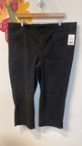 Westbound Black Pull On 23" Inseam Cropped Jeans, 18W