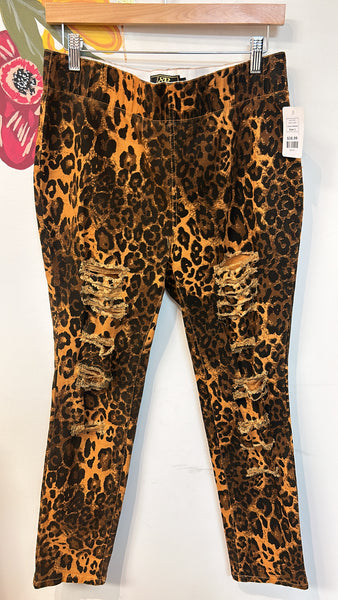 Lucky & Blessed Animal Print Jegging Jeans, L