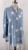 Multiples Chambray Star Print Top, XL