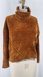 Pink Rose Brown Chenille Sweater, S