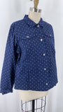 Croft & Barrow Navy Dot Jacket, L