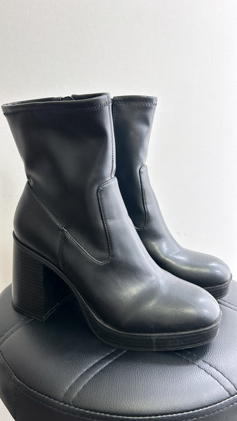 Mix No. 6 Black Faux Leather Boots, 8