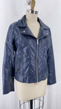 Tommy Hilfiger Navy Faux Leather Jacket, M