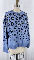 Nine West Blue Animal Print Sweater, XL