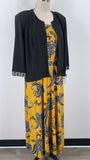 New Studio One 2pc Black/Yellow Dress + Jacket, XL