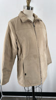 London Fog Tan All Weather Faux Suede Jacket, M