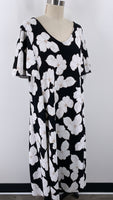 Catherines Black/White Floral Dress, 1X