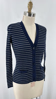 Lauren Ralph Lauren Blue Stripe Cardigan, M