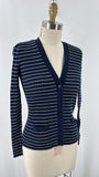 Lauren Ralph Lauren Blue Stripe Cardigan, M